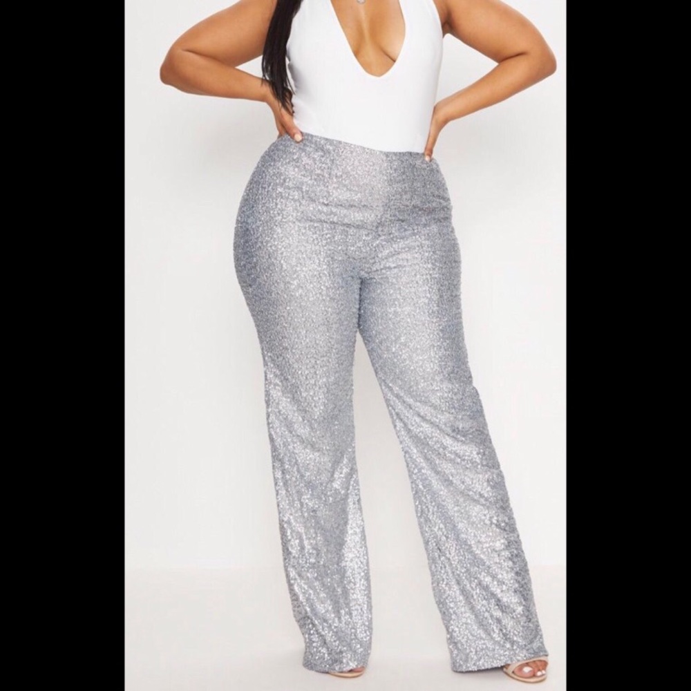 Silver Sequin Pants
